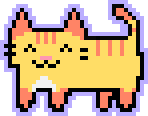 yellow and orange pixel cat